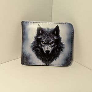 Wolf Design Wallet - Black and Gray
